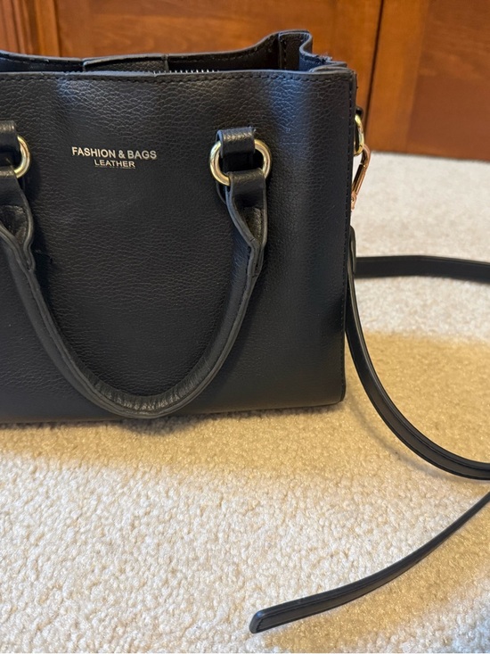 Amazon Handbags - Amazon Black Satchel with Gold Hardware